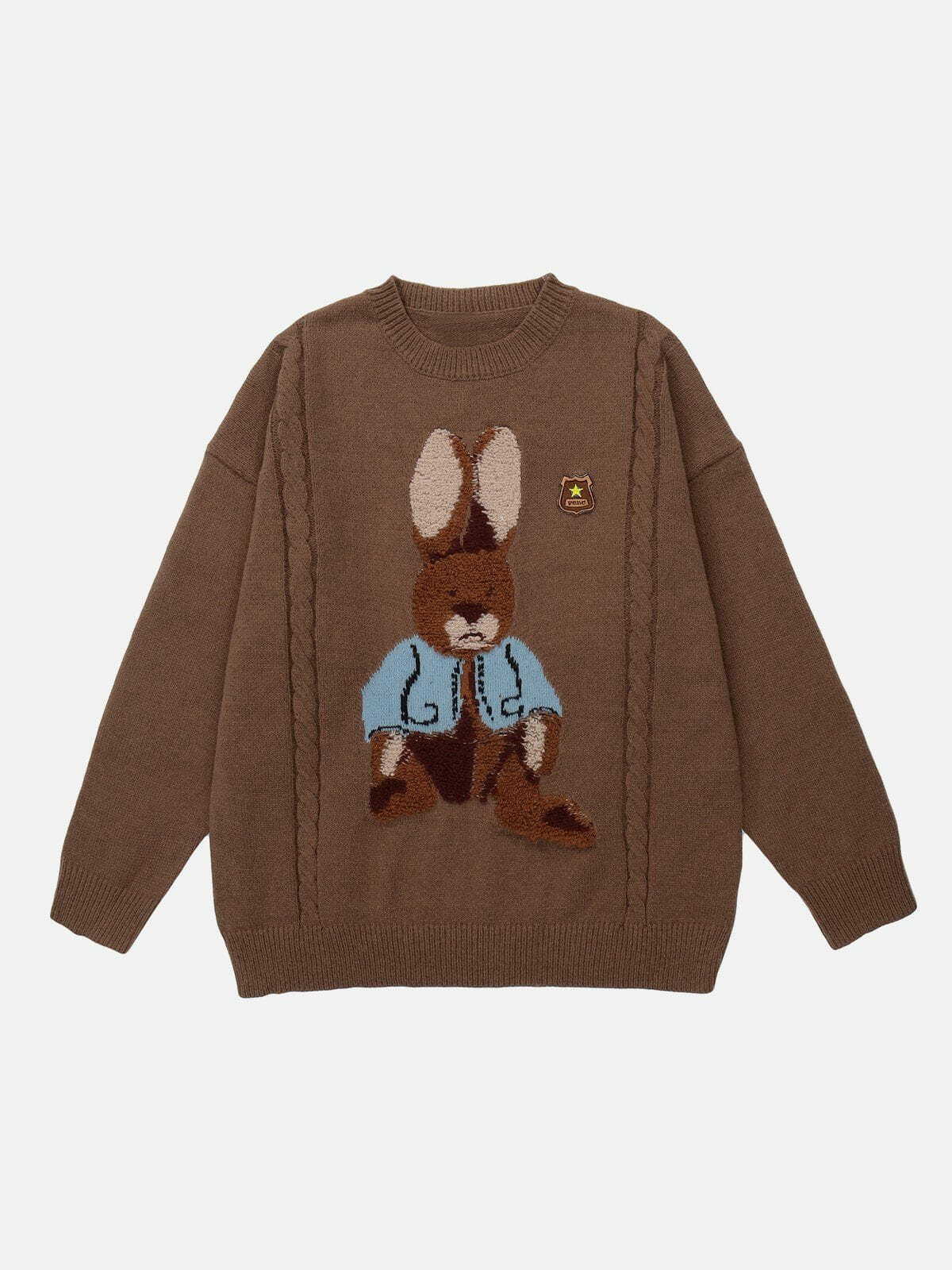 flock panel rabbit sweater quirky & vibrant streetwear 1785