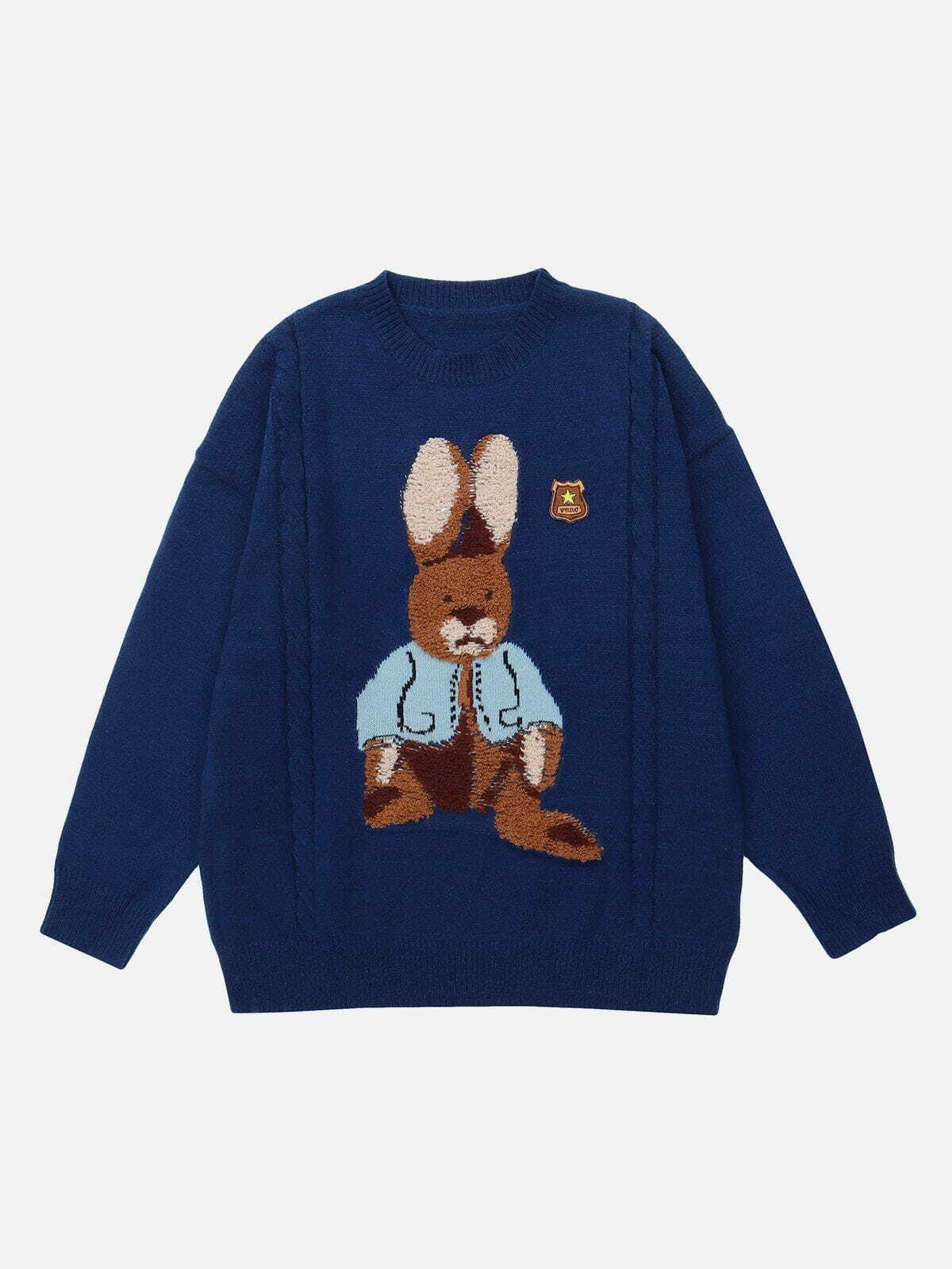 flock panel rabbit sweater quirky & vibrant streetwear 5446