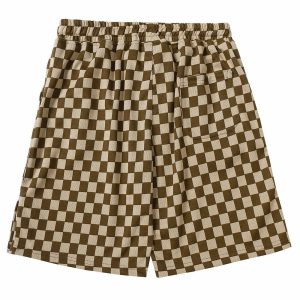 flocked bear print shorts quirky & retro streetwear 6496