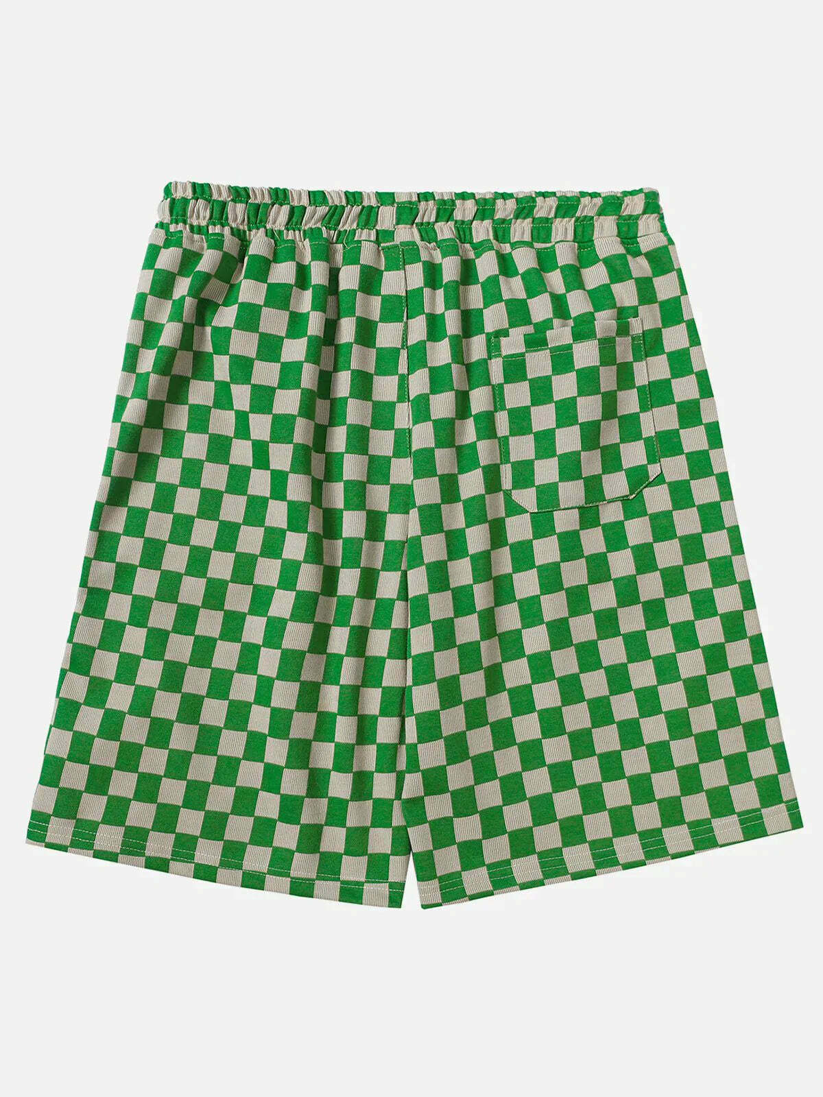 flocked bear print shorts quirky & retro streetwear 7957