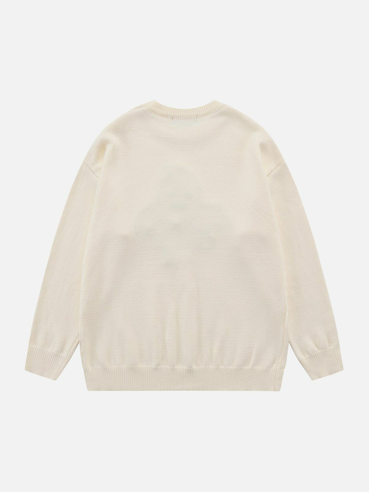 flocked ghost sweater edgy y2k streetwear charm 3273