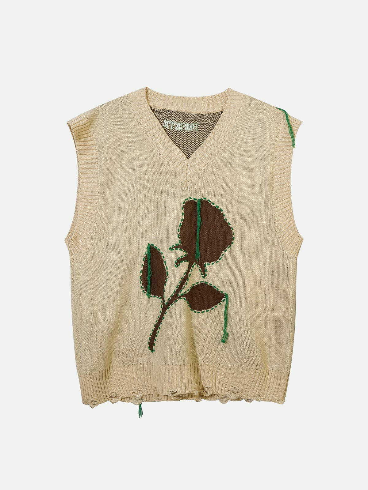flower print sweater vest quirky y2k fashion essential 6643