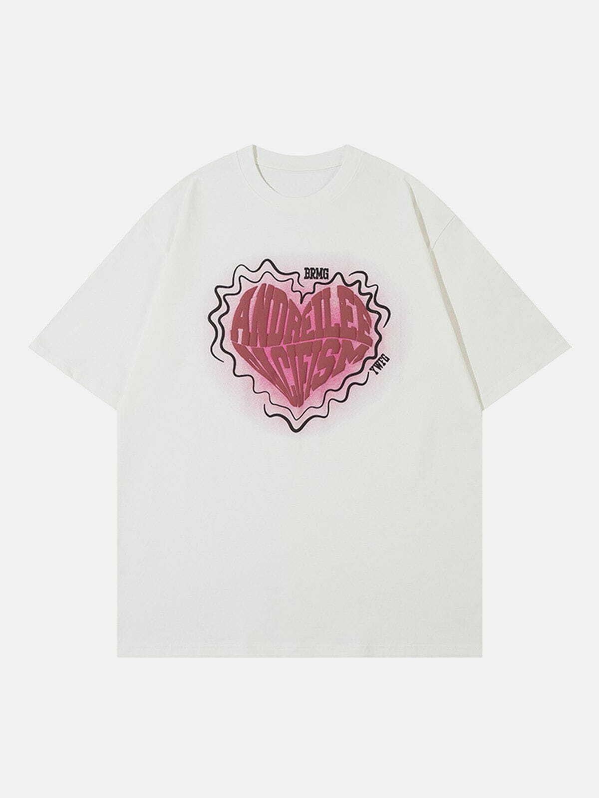 foam heart print tee quirky & vibrant streetwear 2420