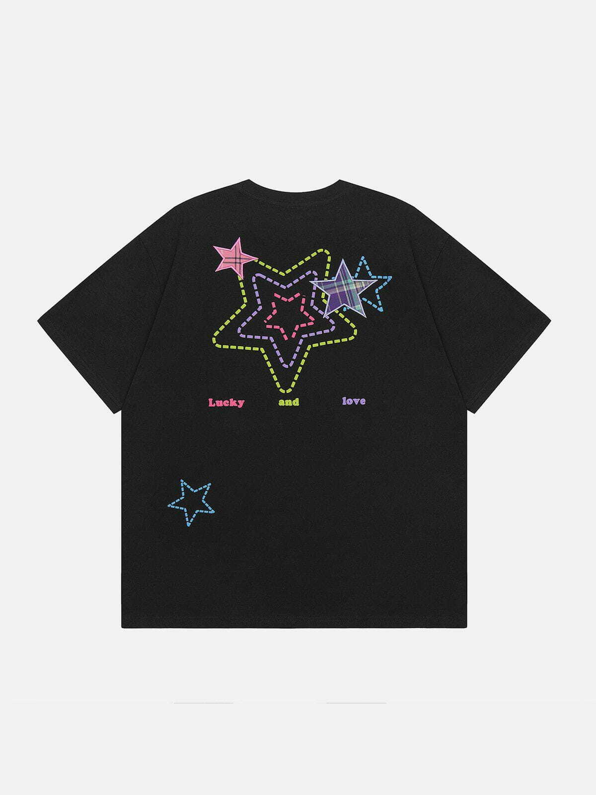 foam star embroidered tee vibrant y2k streetwear 5674