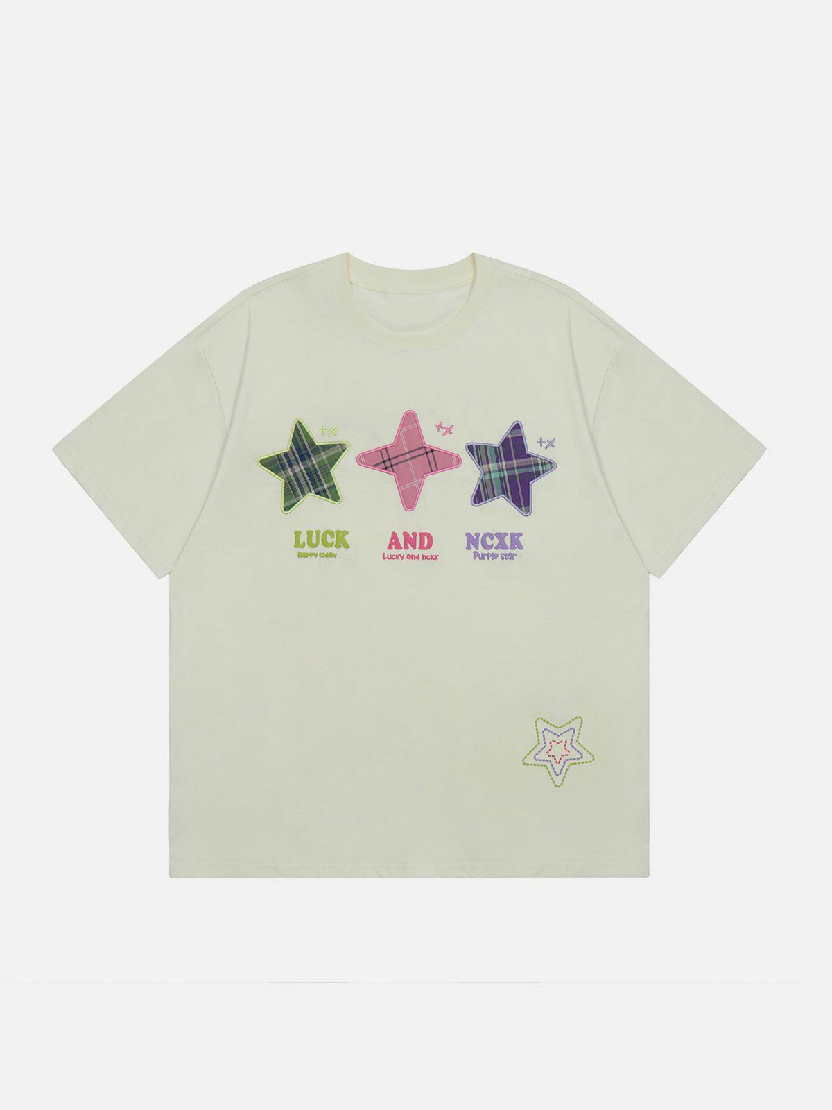 foam star embroidered tee vibrant y2k streetwear 6123