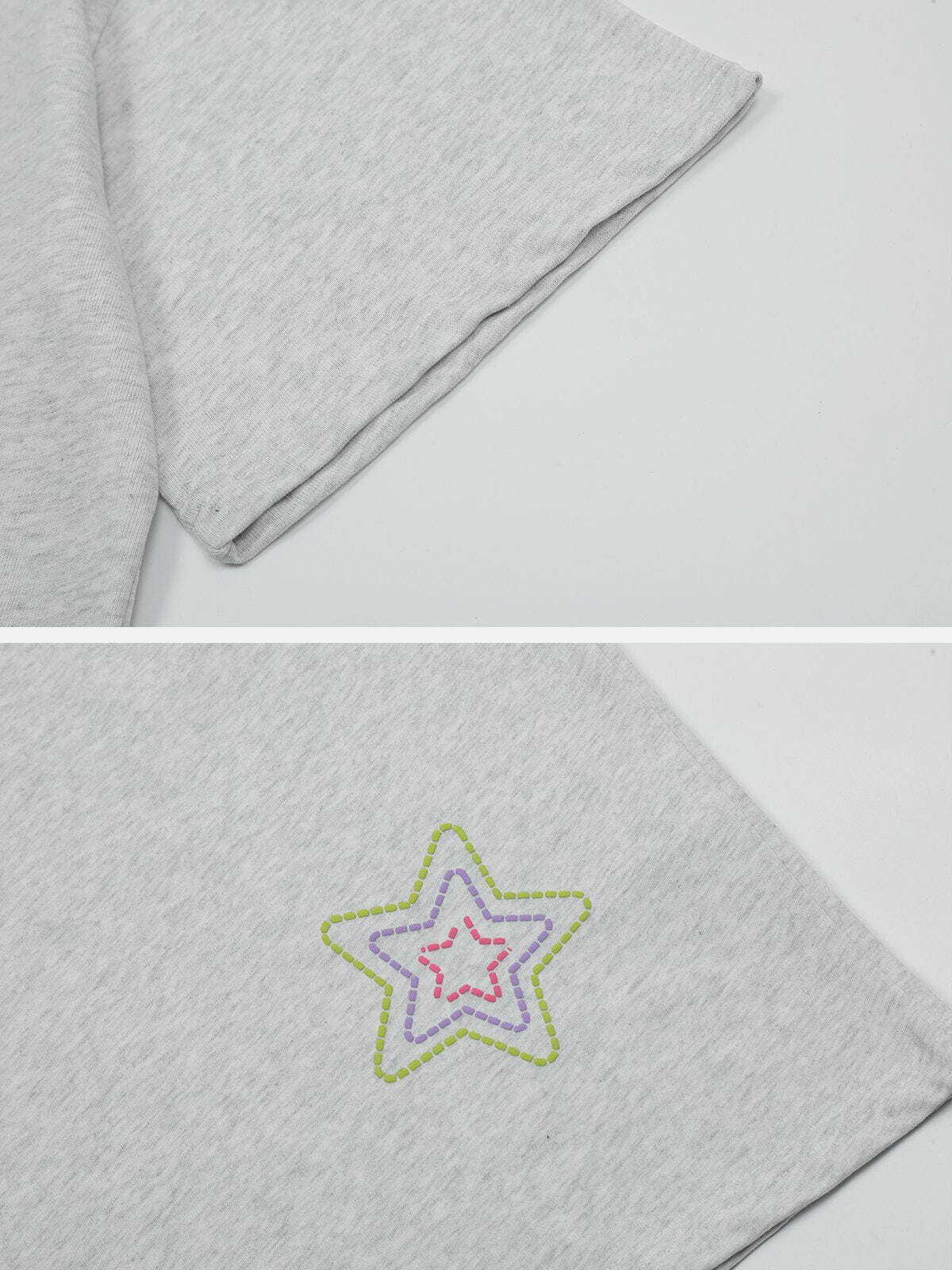 foam star embroidered tee vibrant y2k streetwear 8272