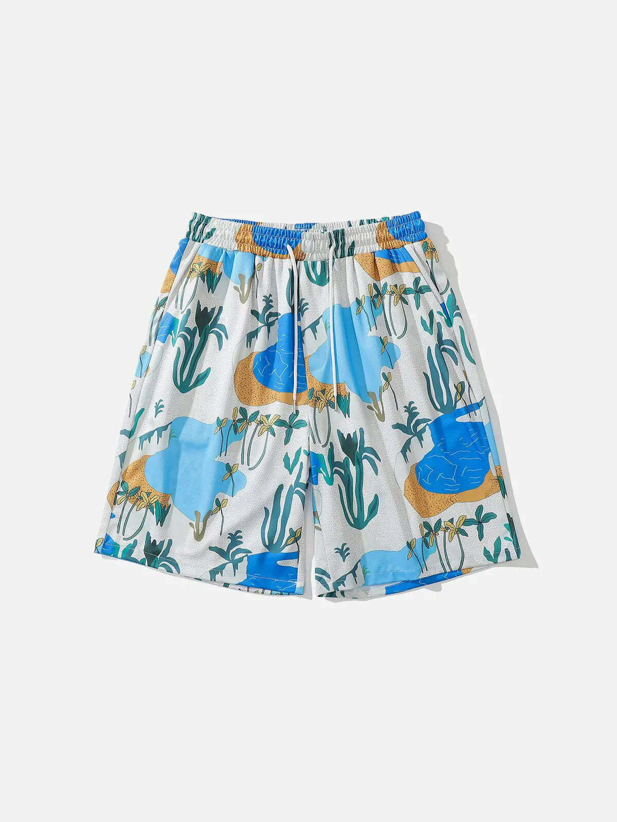 forestinspired sunrise print shorts nature meets y2k style 2893