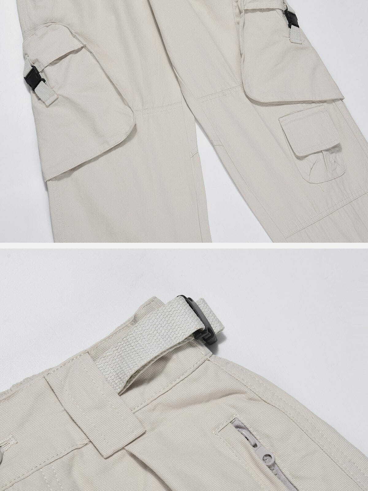 functional zipper pocket pants urban style 4789