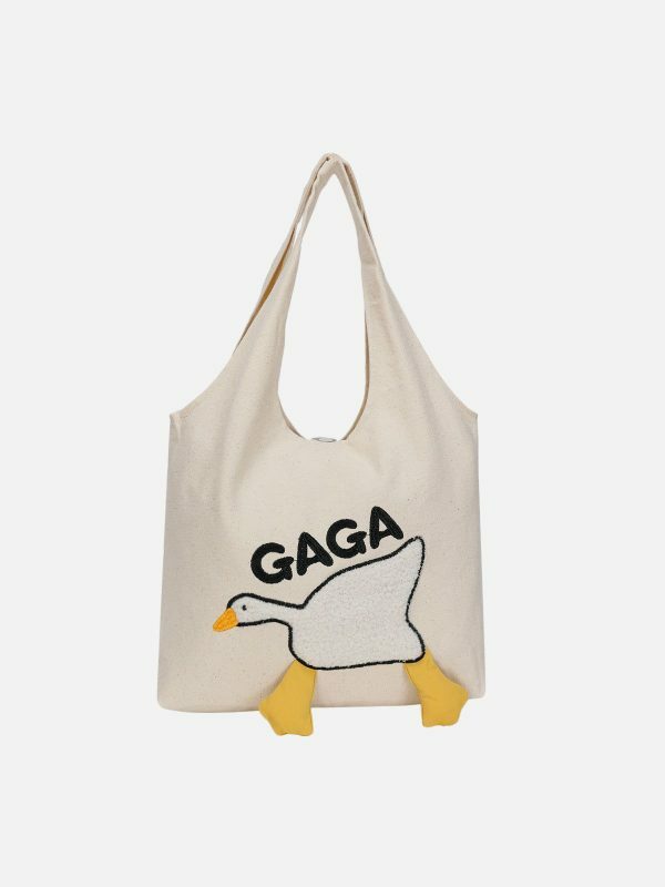 gaga embroidered goose bag edgy  retro streetwear accessory 2914