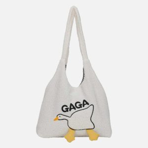 gaga embroidered goose bag edgy  retro streetwear accessory 8983