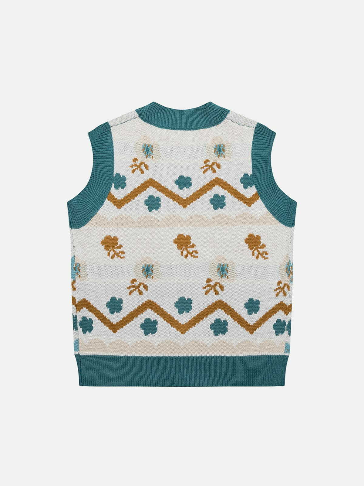 geometric oversized sweater vest retro streetwear iconic 5023