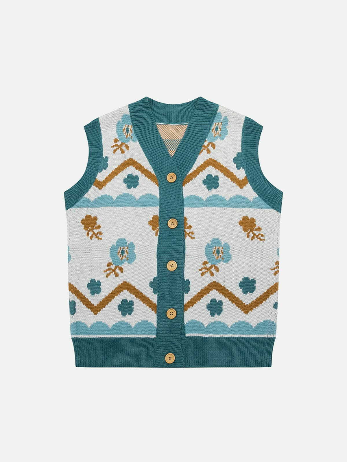 geometric oversized sweater vest retro streetwear iconic 5879