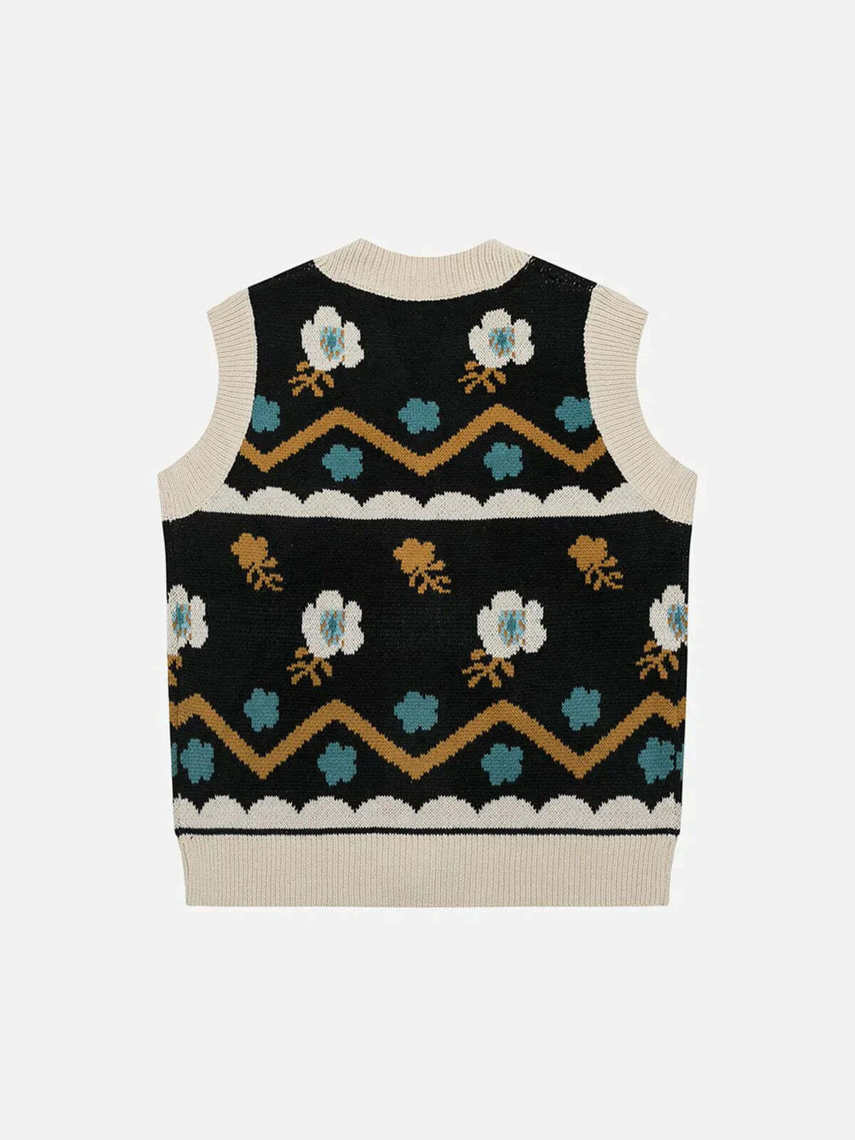 geometric oversized sweater vest retro streetwear iconic 8761