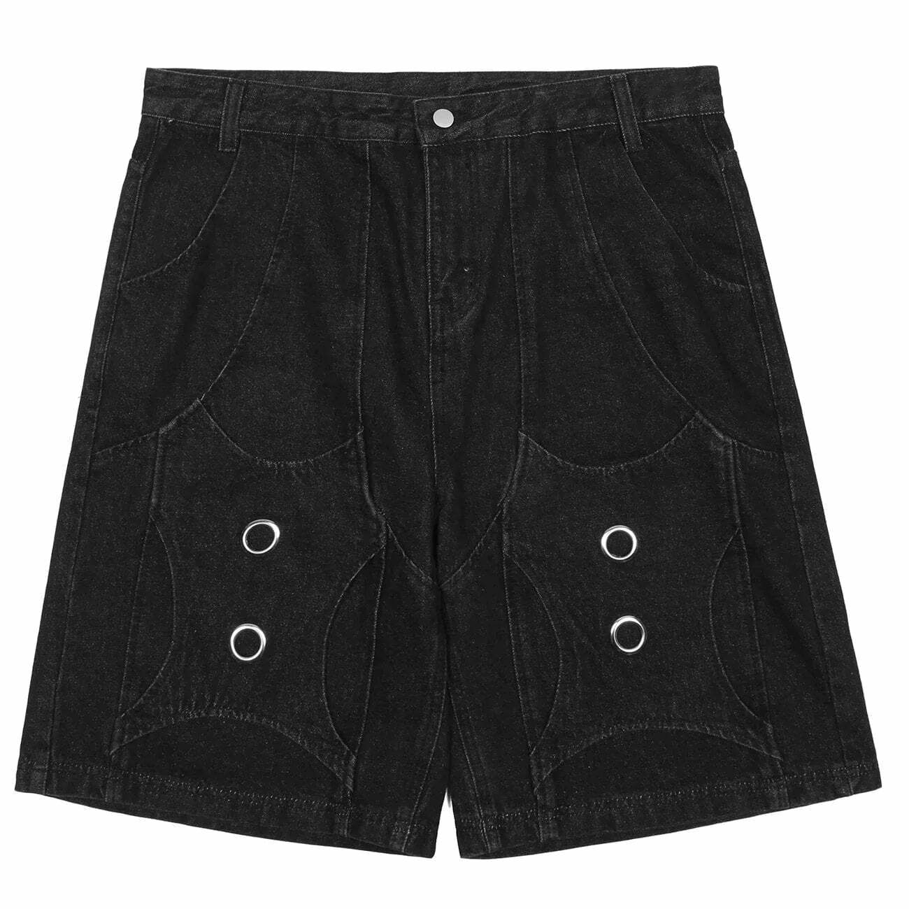 gothic alphabet embroidered shorts edgy & vintage streetwear 7860