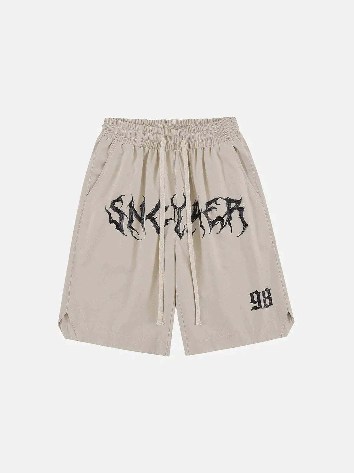 gothic alphabet zipup shorts edgy y2k streetwear 6175