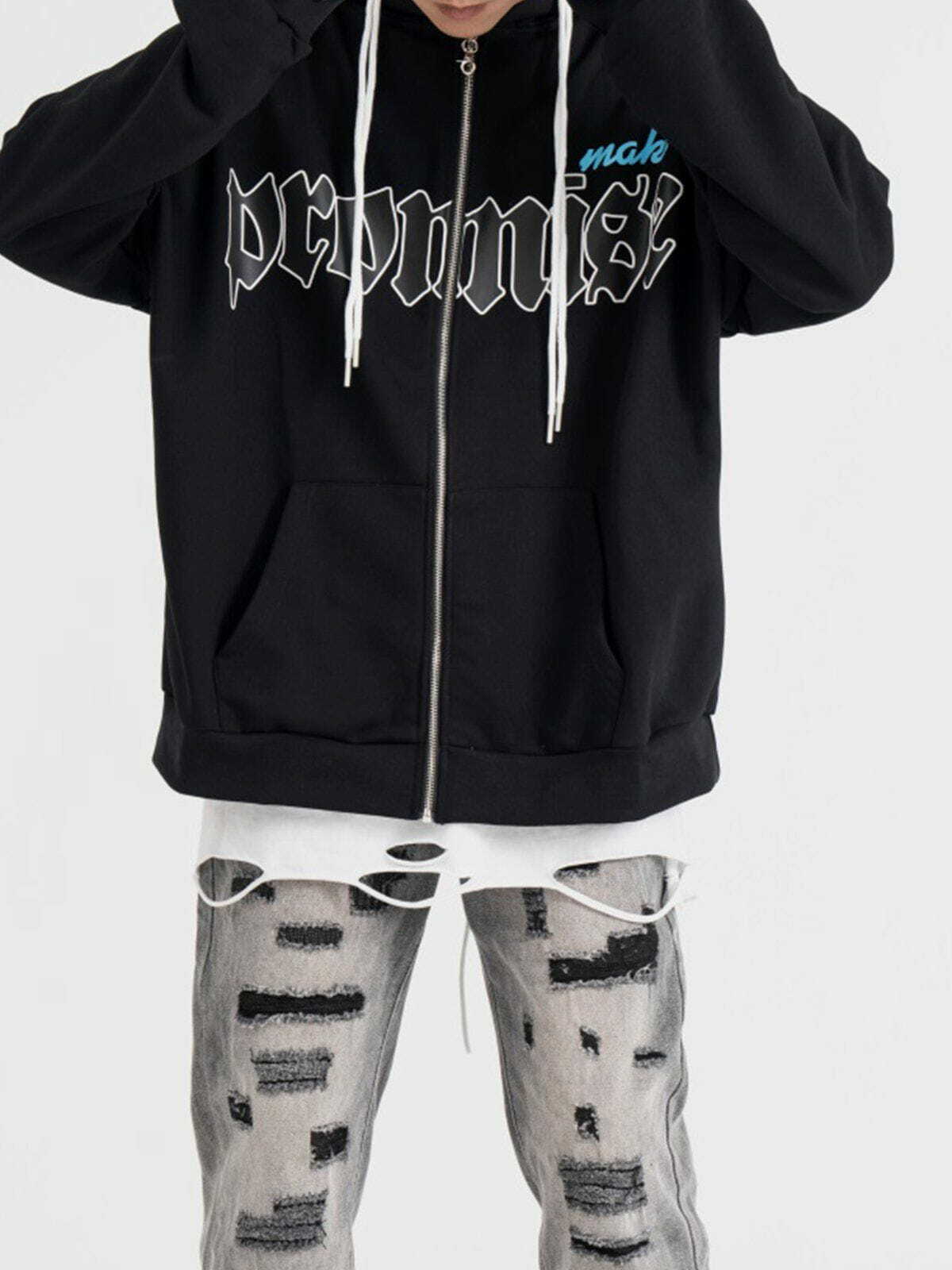 gothic letter number hoodie edgy & youthful streetwear 1283
