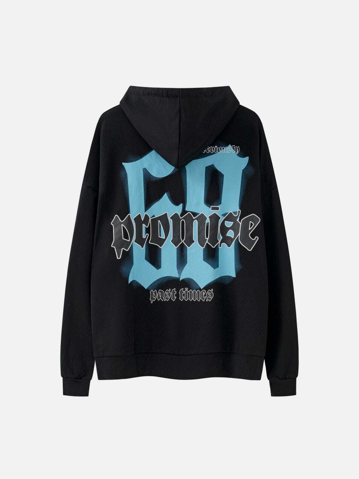gothic letter number hoodie edgy & youthful streetwear 8052