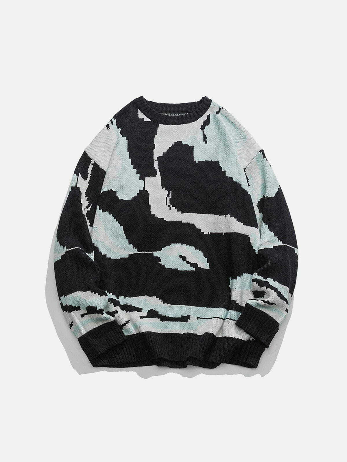 gradient color block sweater edgy streetwear essential 5964