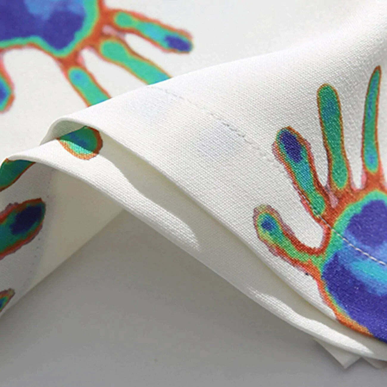 gradient hands print short sleeve shirt vibrant streetwear essential 3650