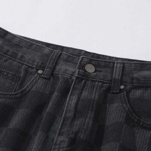 gradient plaid jeans edgy & vibrant streetwear 6328