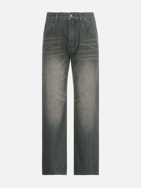 gradient washed high rise jeans sleek streetwear essential 4634