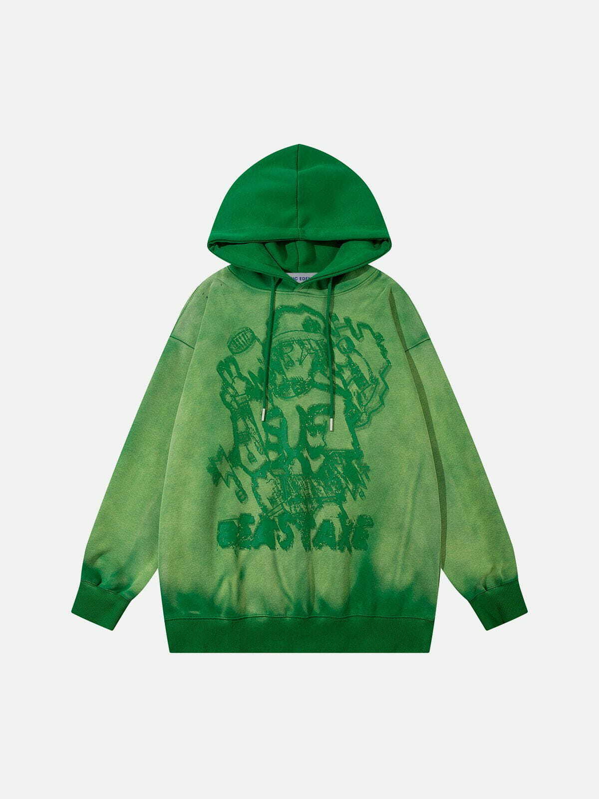 graffiti print washed hoodie edgy streetwear essential 4267