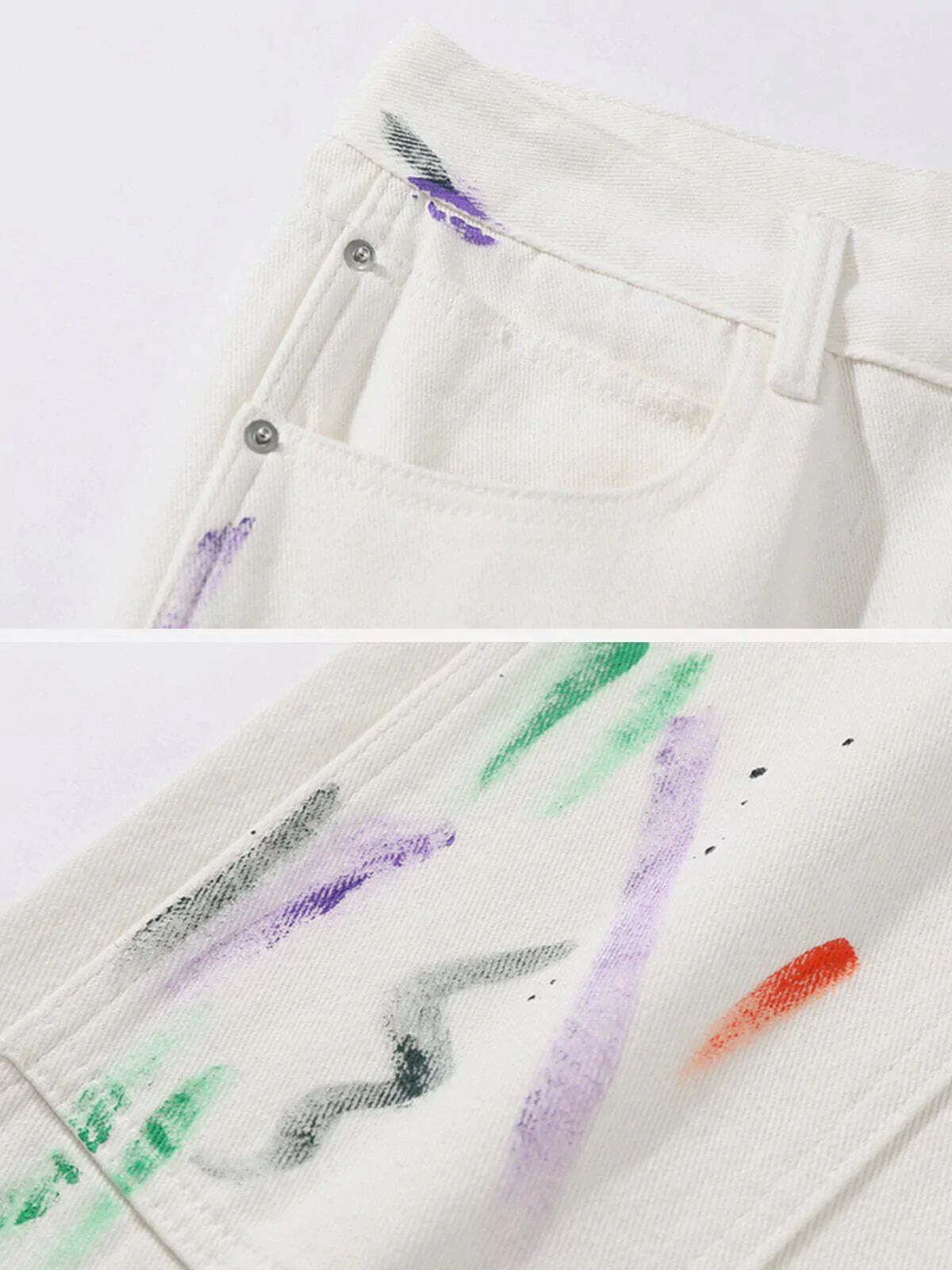 graffiti stitched jeans edgy & vibrant streetwear 4503