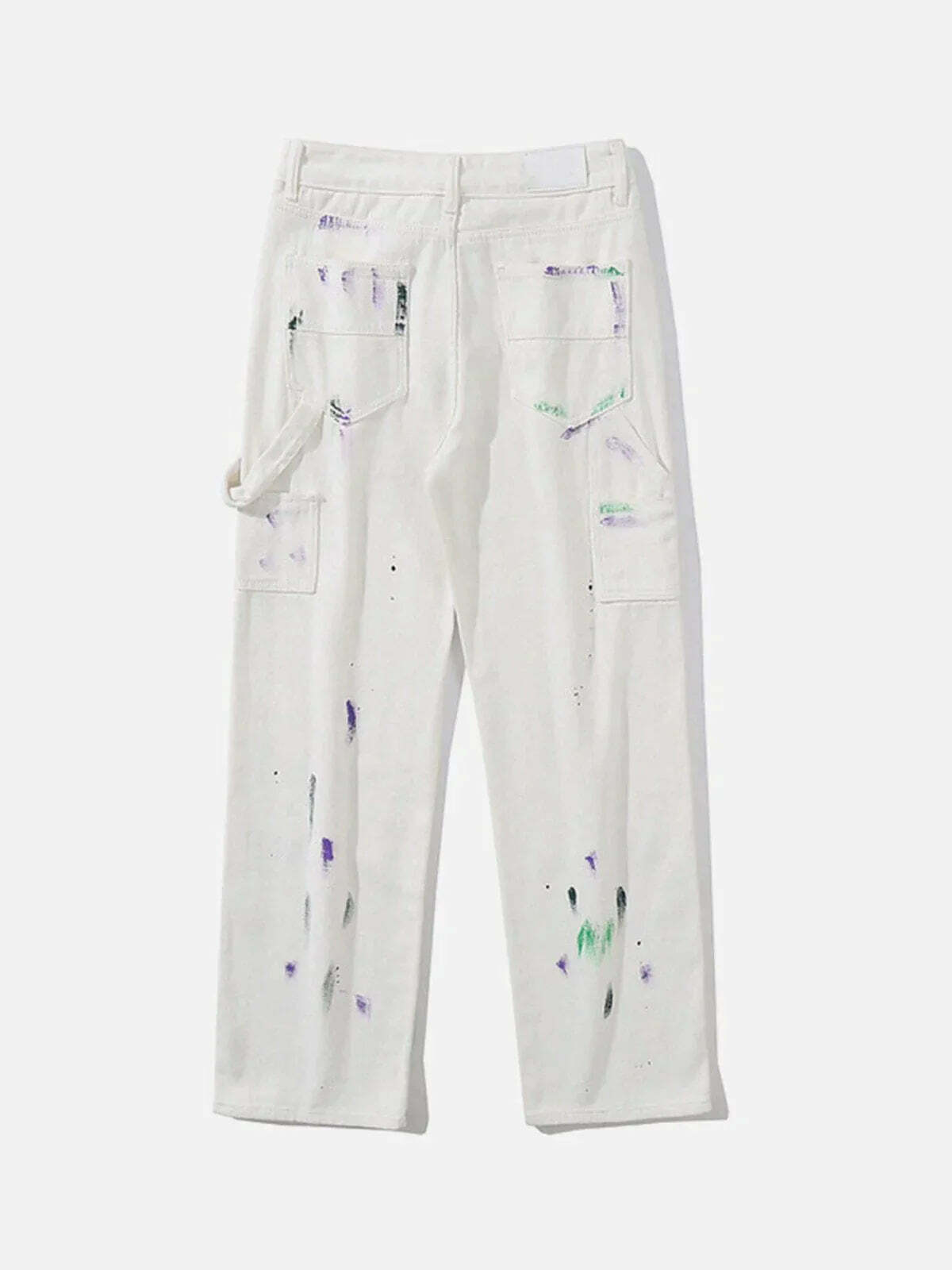 graffiti stitched jeans edgy & vibrant streetwear 8788