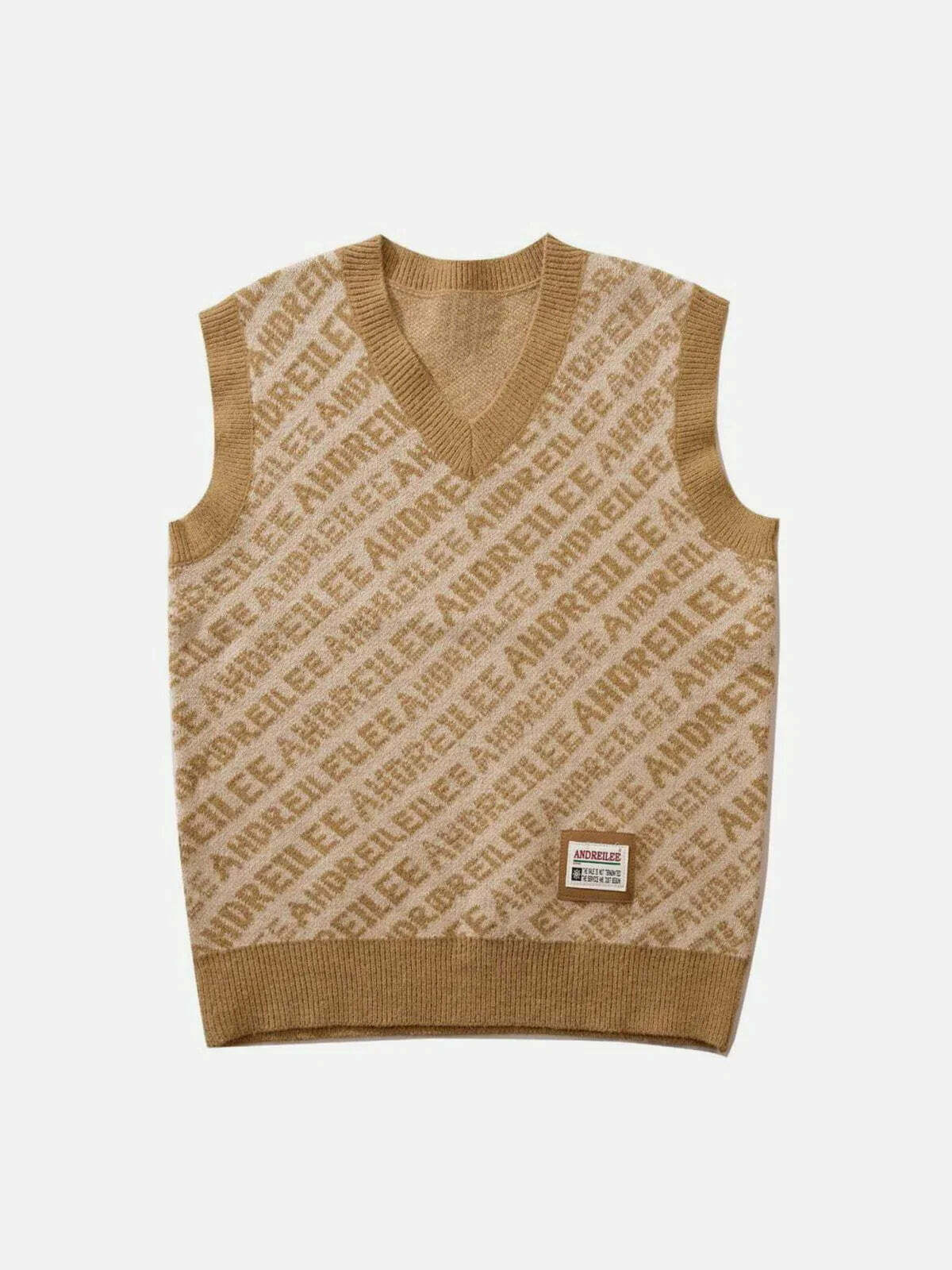 graphic letter print sweater vest edgy y2k streetwear 2419