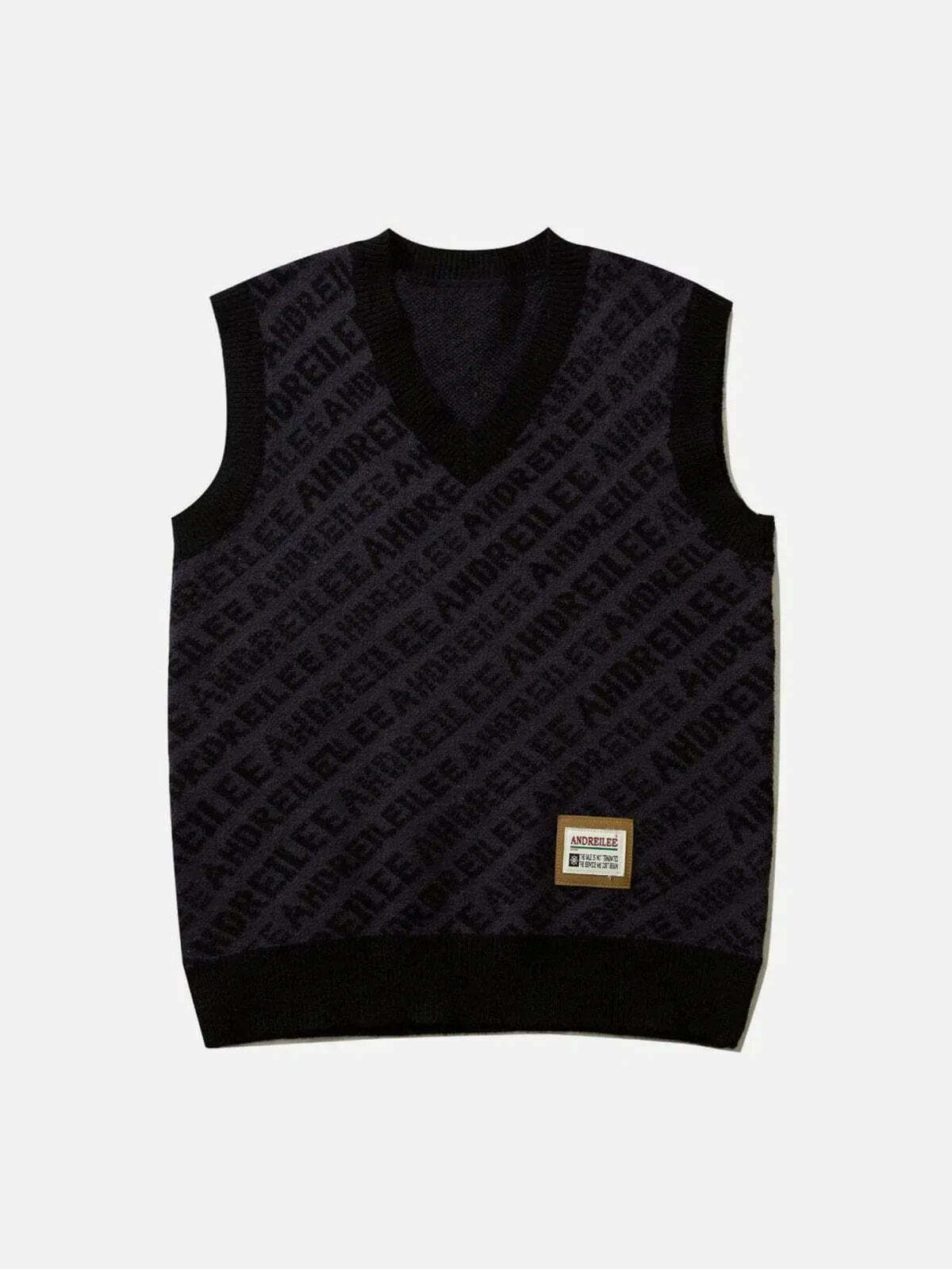 graphic letter print sweater vest edgy y2k streetwear 3412