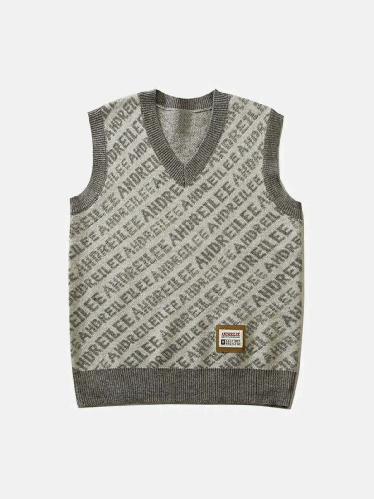 graphic letter print sweater vest edgy y2k streetwear 4670