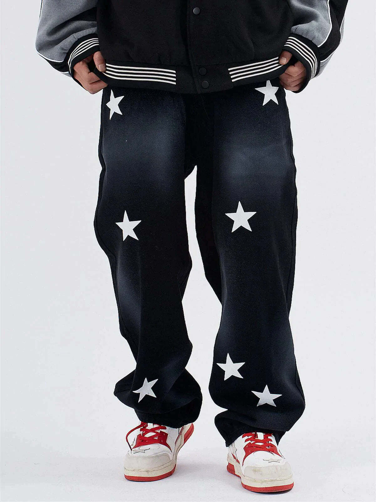 graphic pentagram jeans edgy & trendy streetwear 5232
