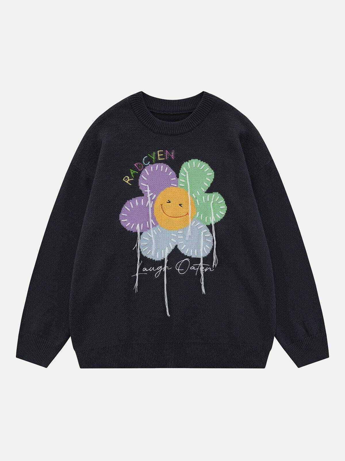 graphic sunflower sweater retro streetwear statement 8187