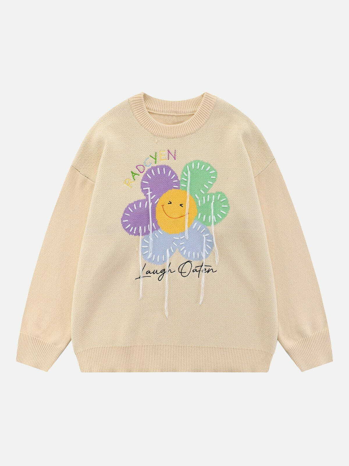 graphic sunflower sweater retro streetwear statement 8337