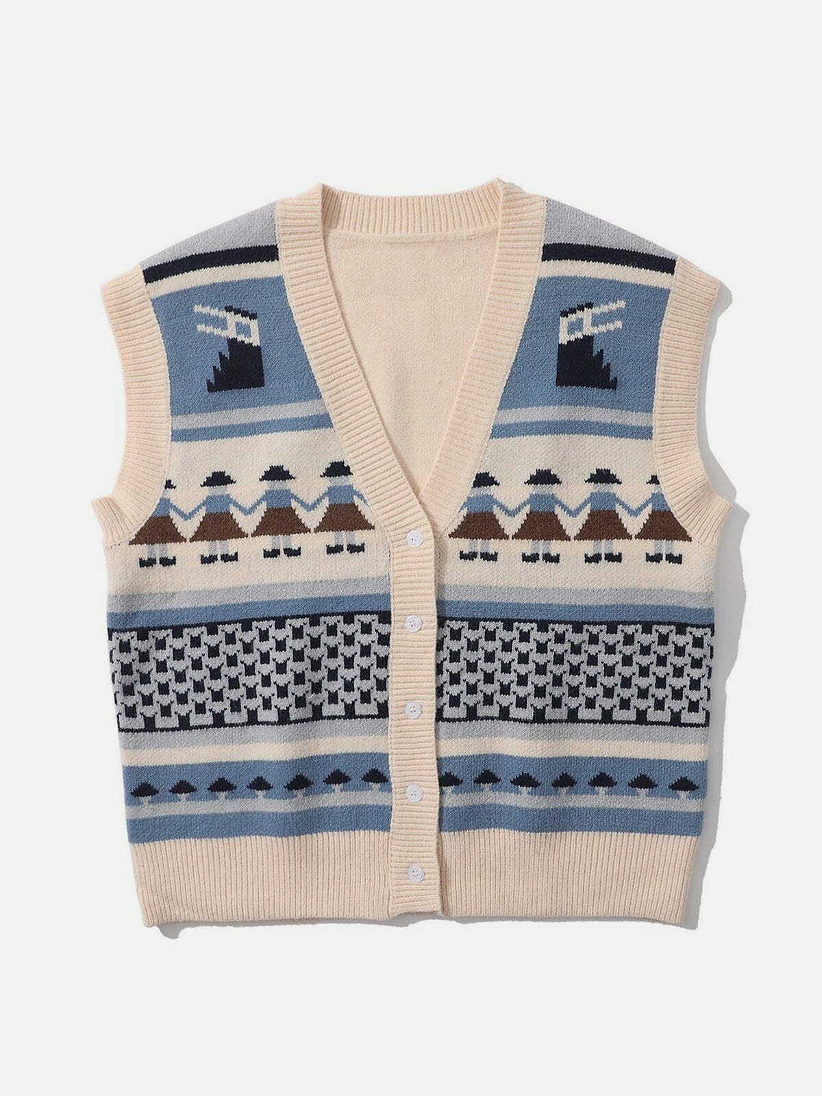 hand in hand knit sweater vest retro streetwear staple 6975