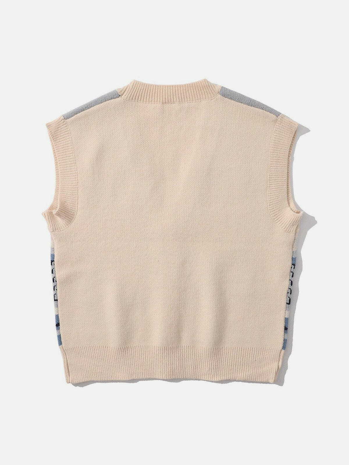 hand in hand knit sweater vest retro streetwear staple 8103