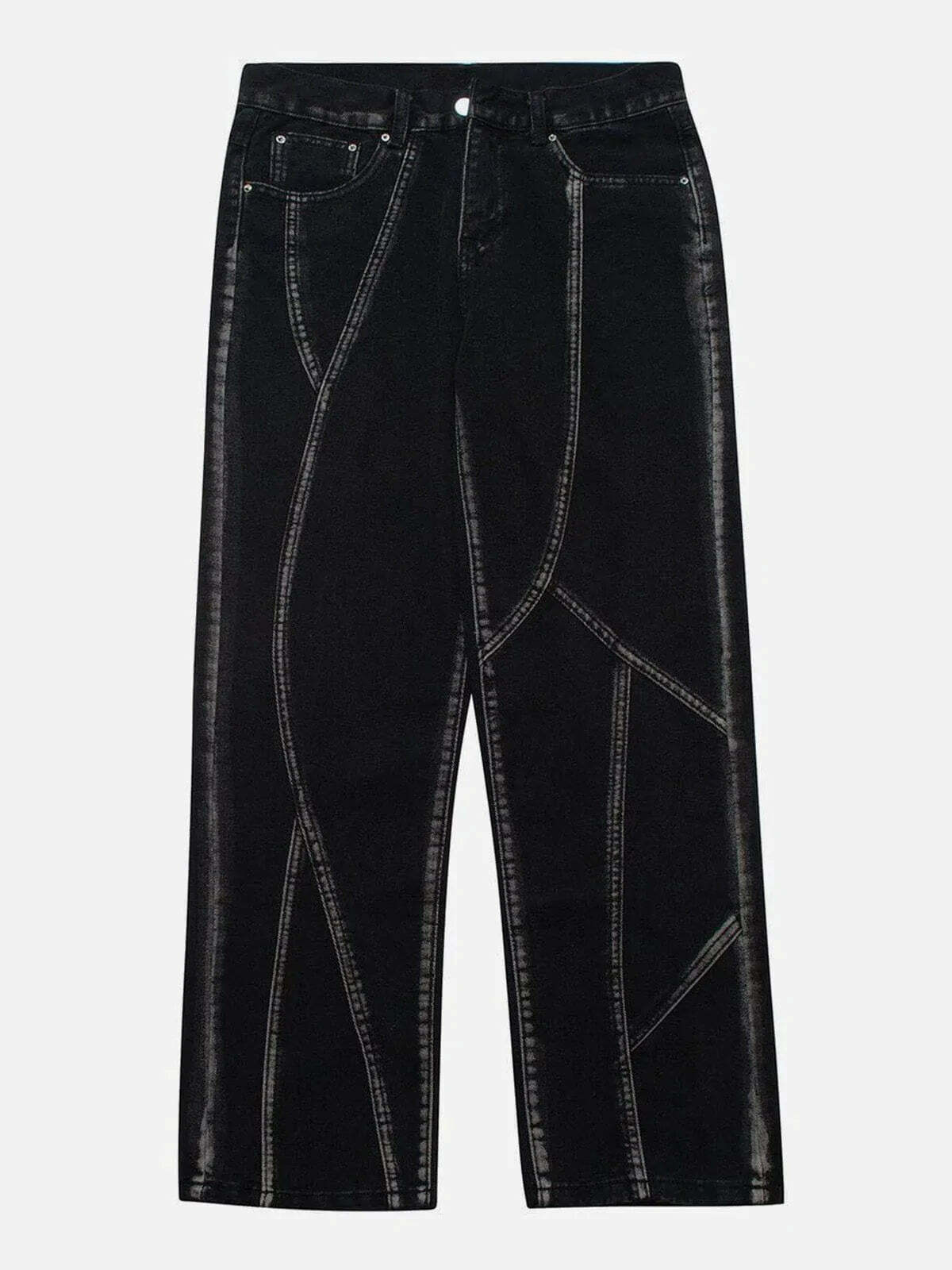 hand painted panel pants edgy & artistic streetwear 5801
