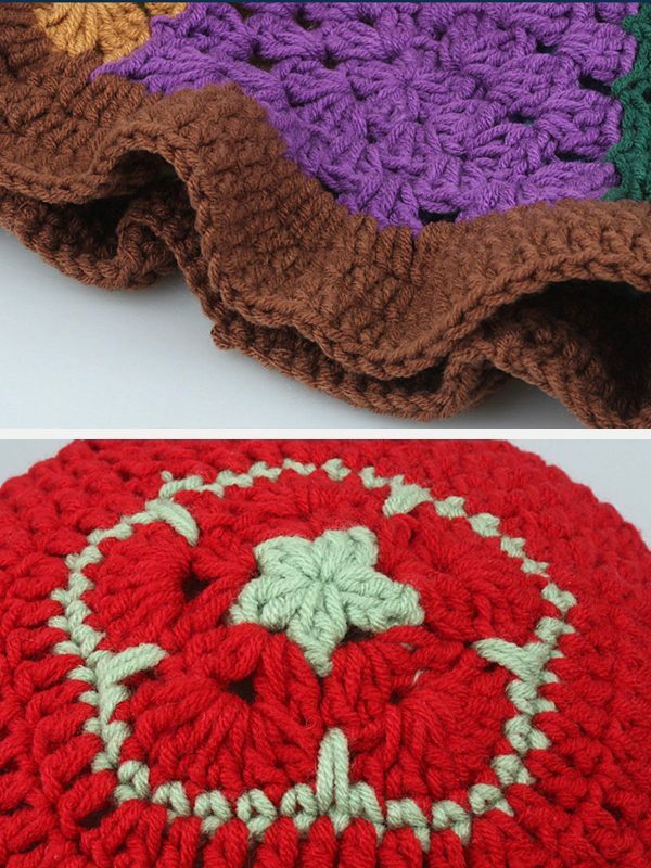 handmade crochet bucket hat edgy  retro streetwear accessory 4419