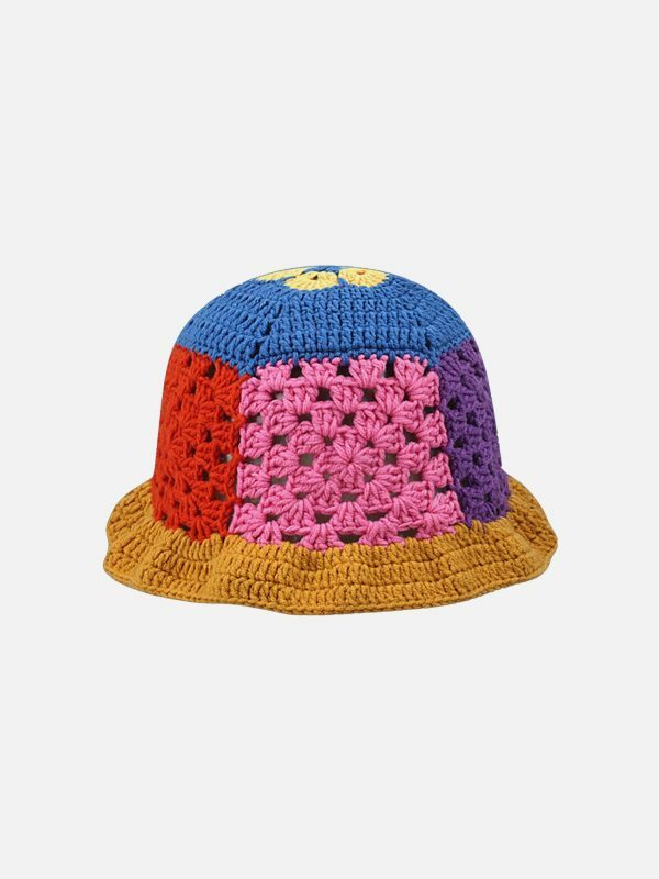 handmade crochet bucket hat edgy  retro streetwear accessory 5390