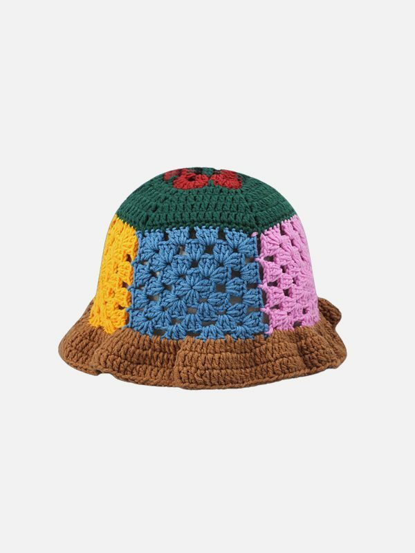 handmade crochet bucket hat edgy  retro streetwear accessory 5687