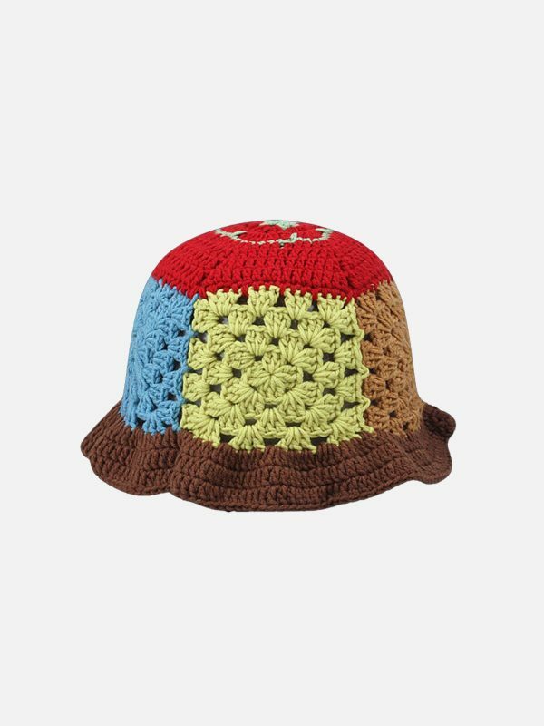 handmade crochet bucket hat edgy  retro streetwear accessory 8246
