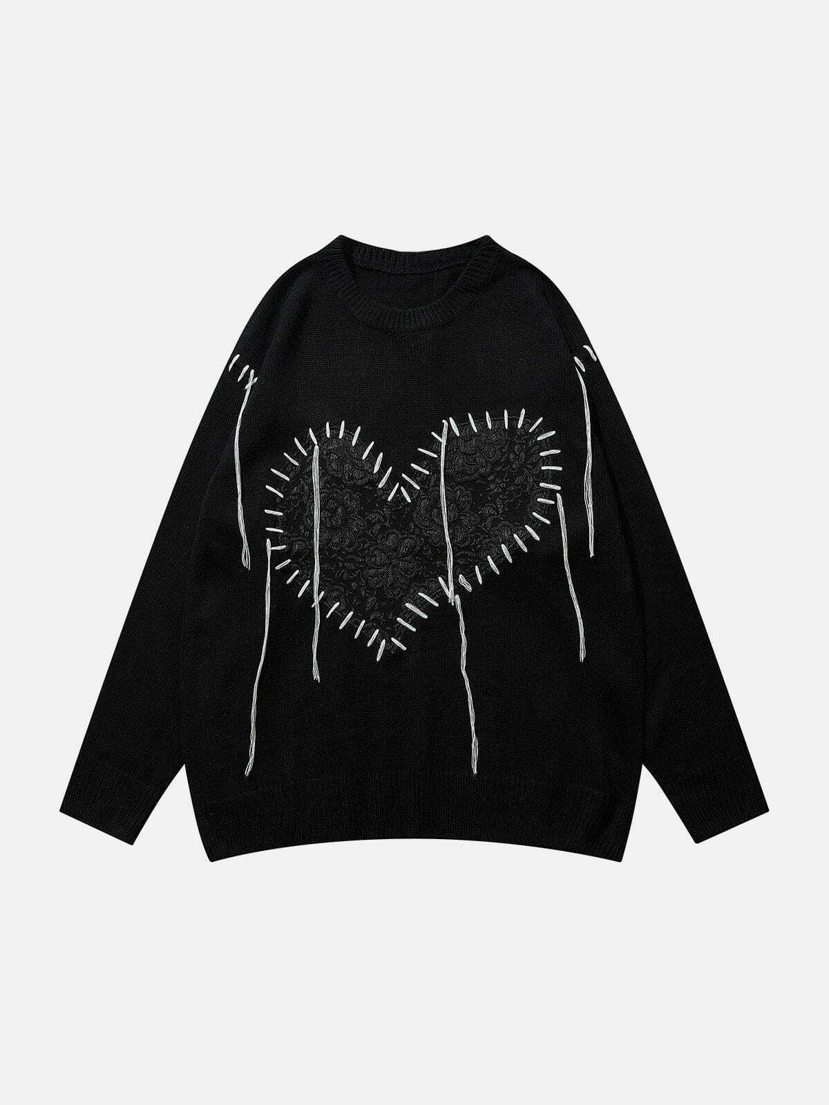 heartfelt patch love sweater y2k fashion statement 4446