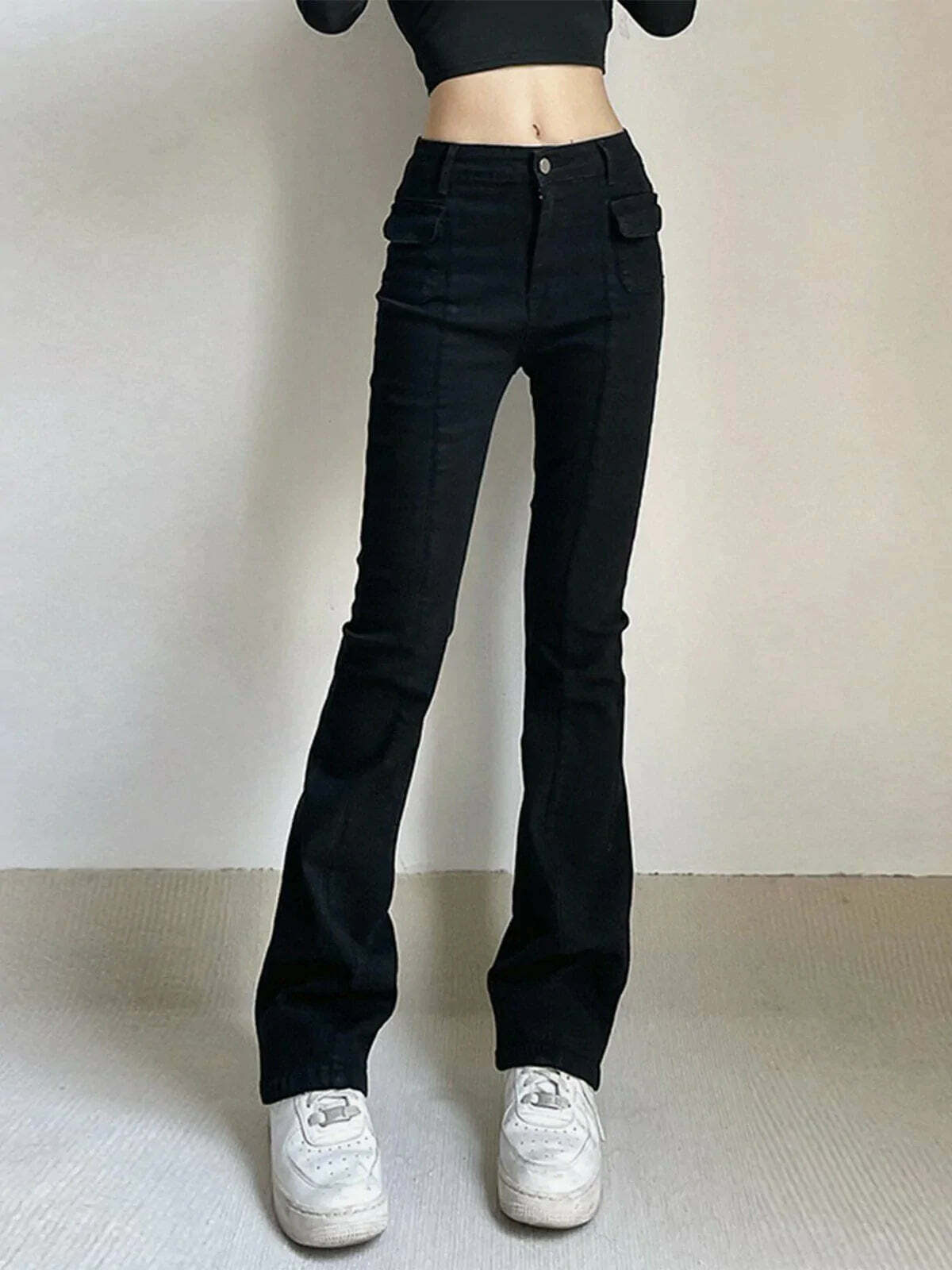 high rise flared leg jeans retro streetwear staple 2871