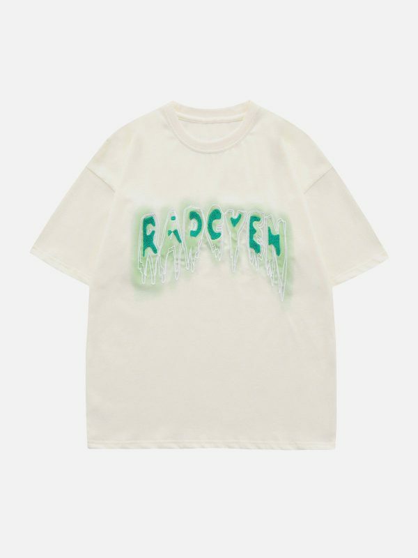 iconic embroidered letter tee retro streetwear essential 2490