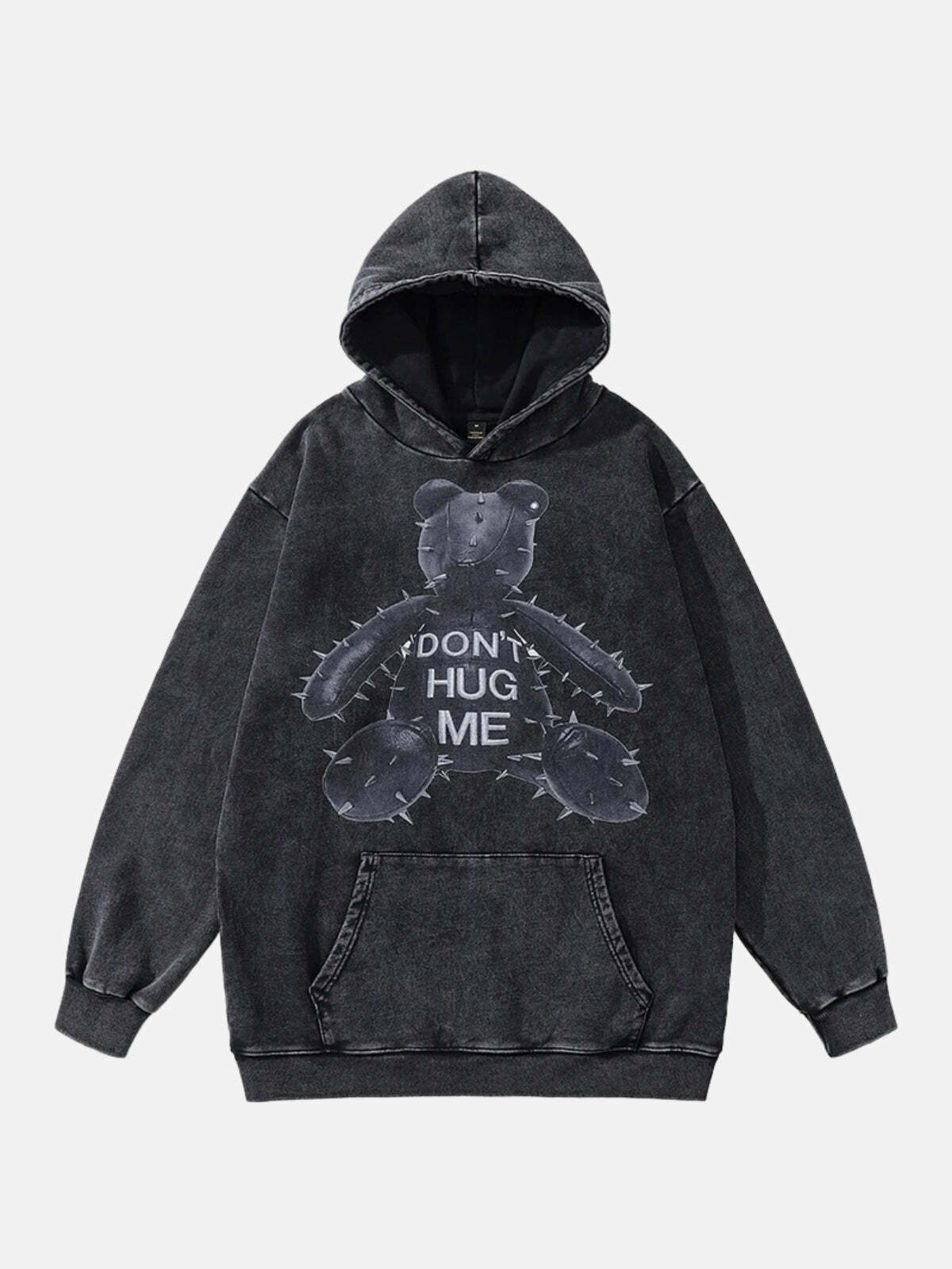 ironic bear hoodie edgy & playful streetwear 4816