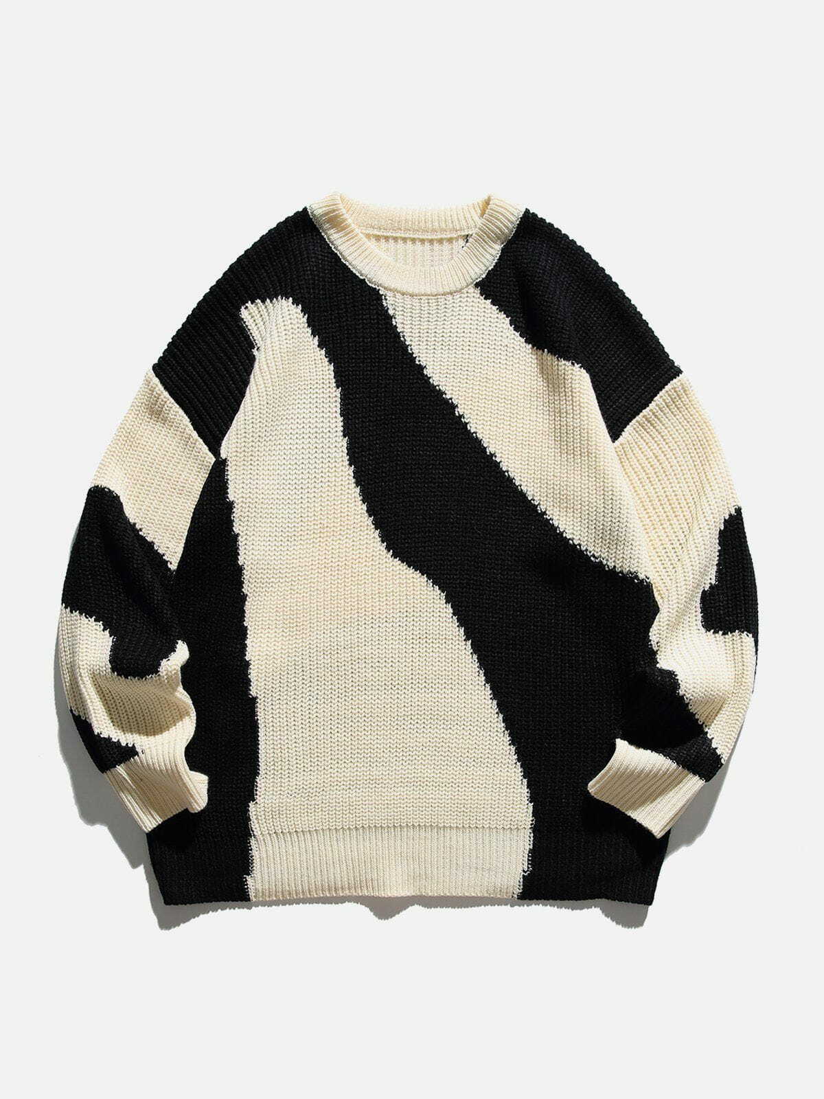 irregular contrast sweater edgy & urban streetwear icon 1633