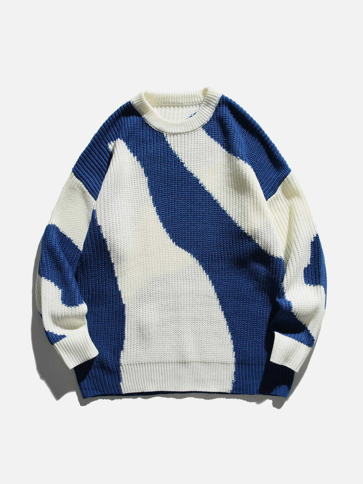 irregular contrast sweater edgy & urban streetwear icon 2829