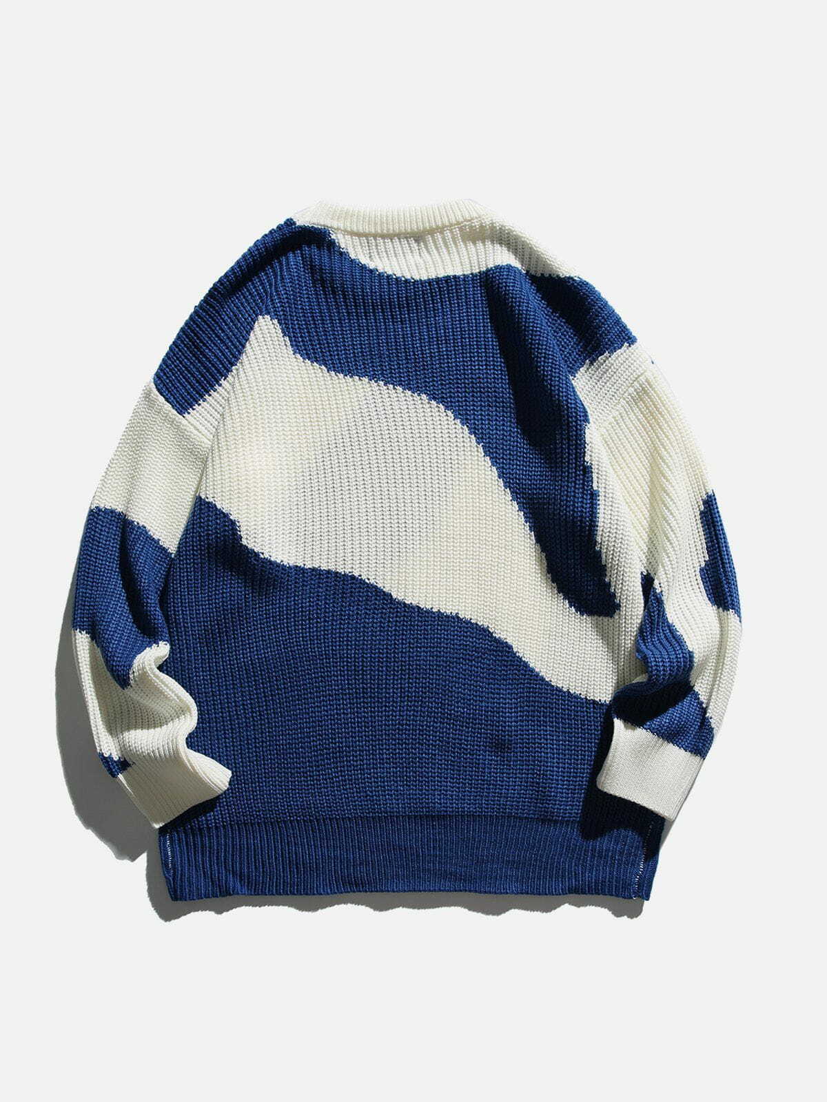 irregular contrast sweater edgy & urban streetwear icon 7300