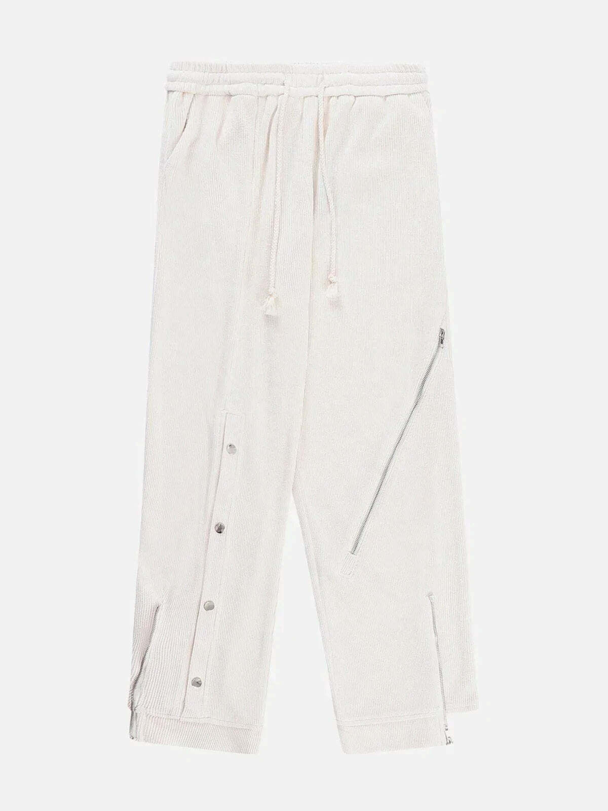 irregular zipper pants edgy & urban streetwear 4525