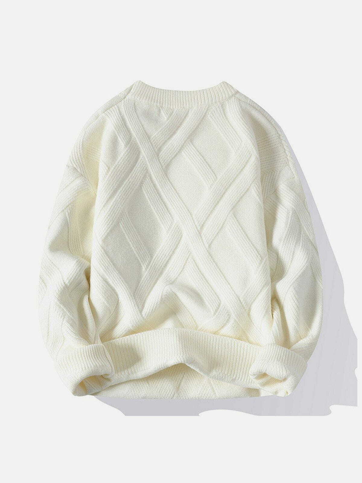 jacquard knit streetwear sweater edgy & retro style 5421